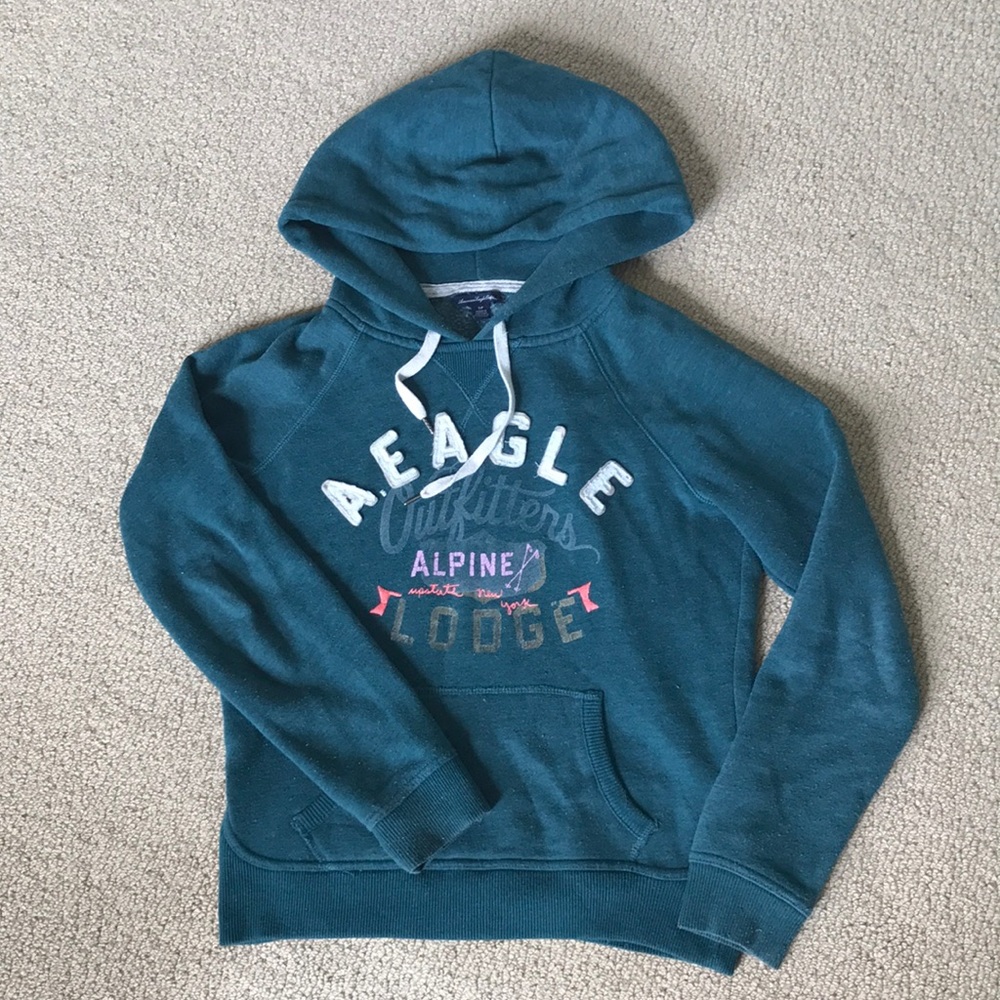 American Eagle Green Pull Over Sweatshirt